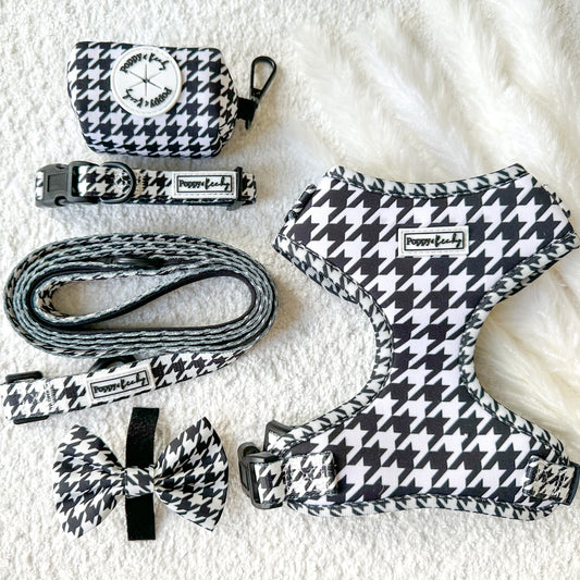 Black Houndstooth Adjustable Neck Harness