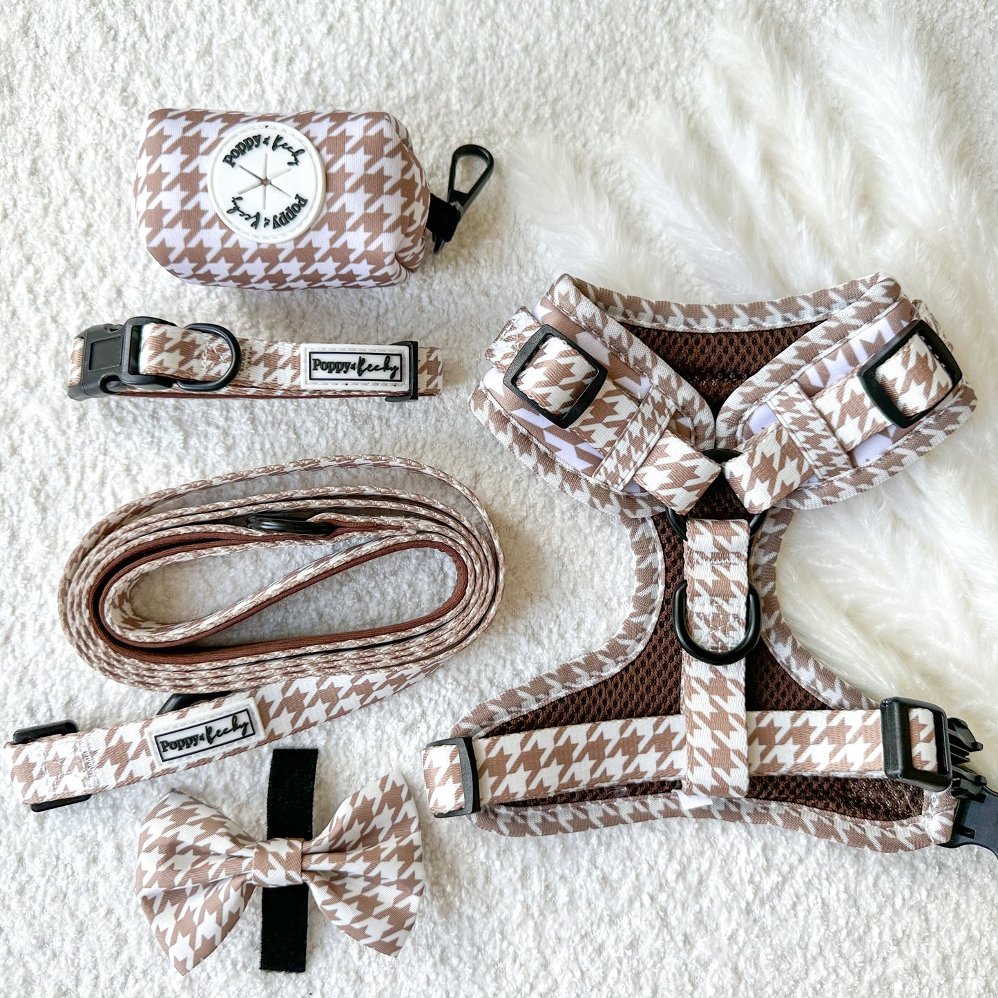 Tan Houndstooth - Bow